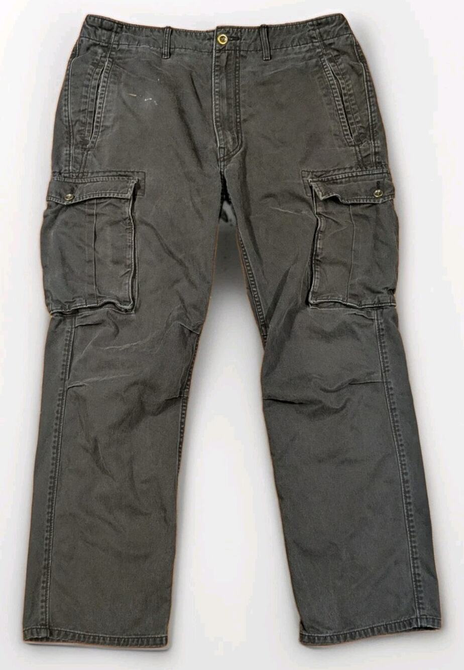 VTG Levi Strauss Mens Cargo Pants 34x30 Black Faded Y2K Grunge Workwear